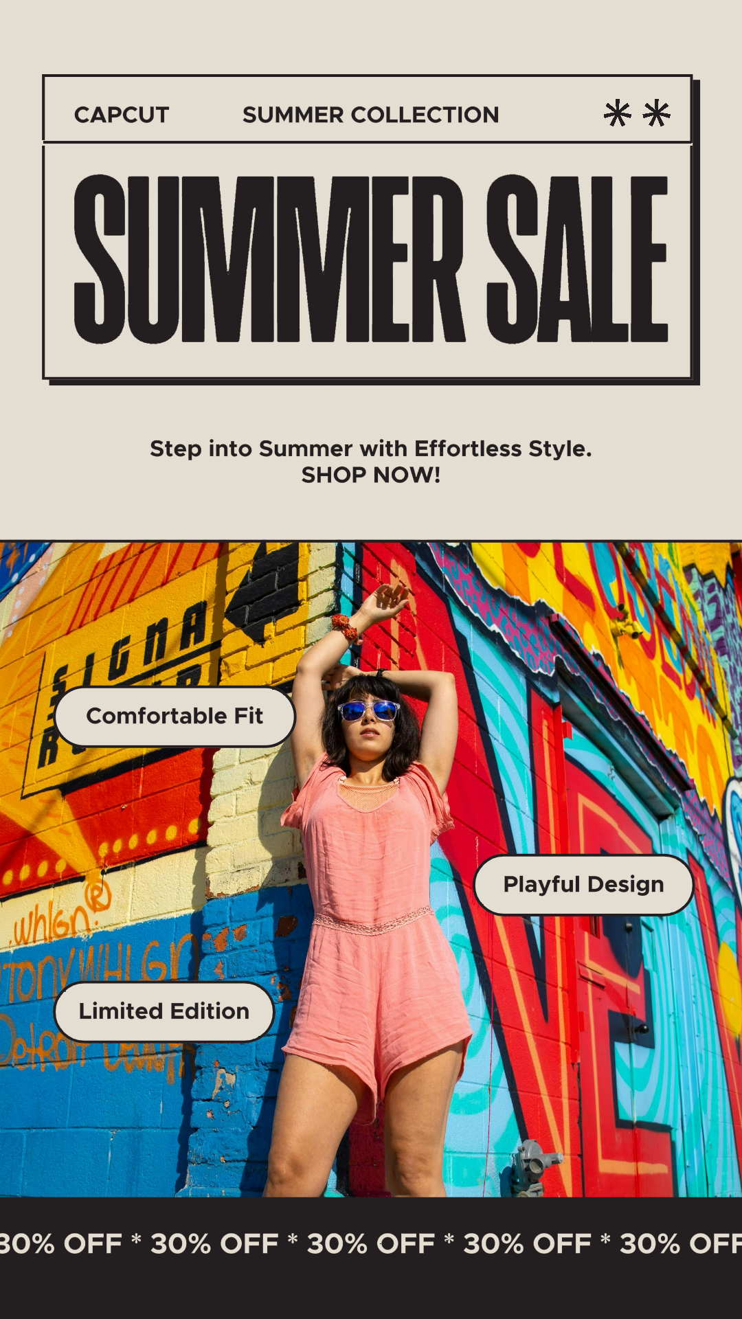 의류 마케팅 포스터 인스타그램 롬퍼 반바지