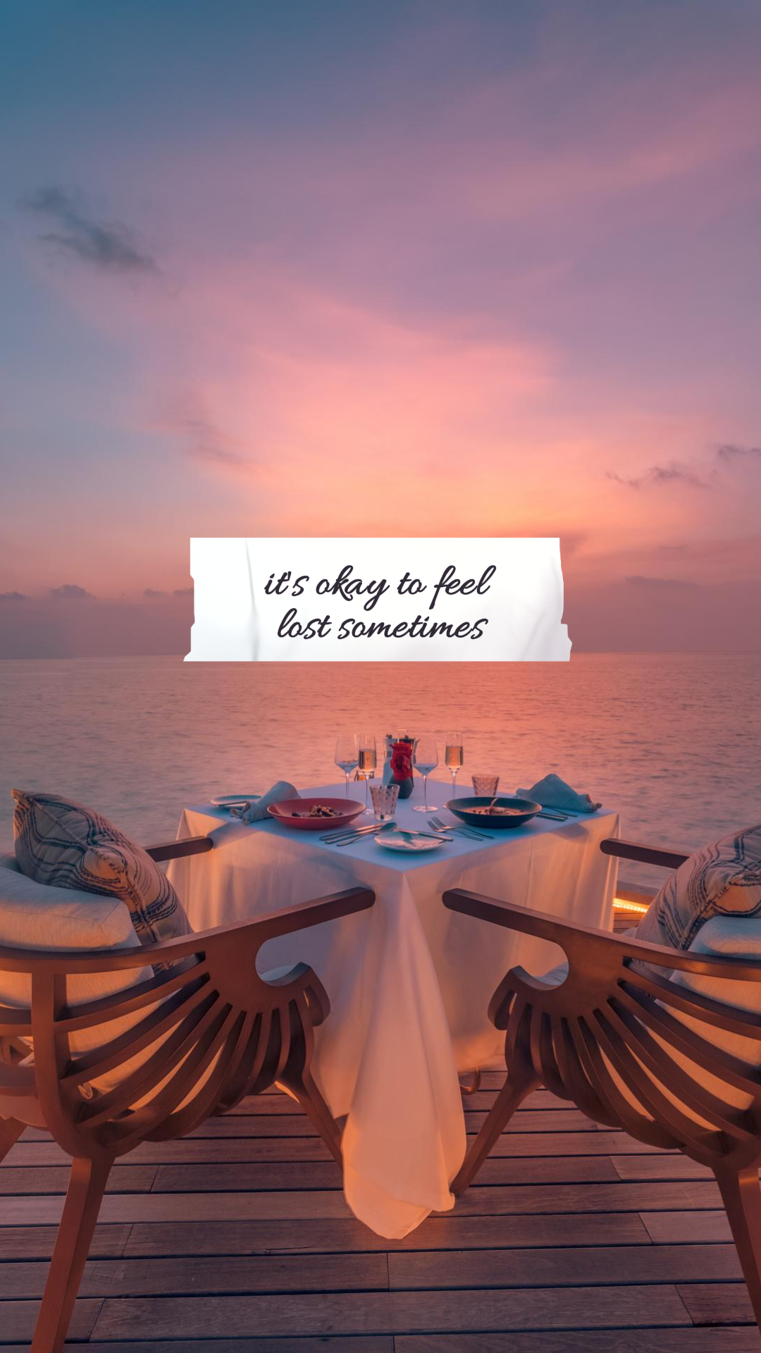 Fondo de pantalla Cartel creativo Puesta de sol