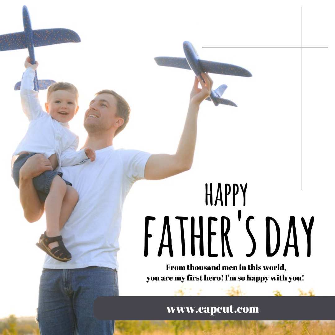 Fête des pères, affiche blanche créative avec une image minimaliste moderne du père et du fils, pour la publication Instagram