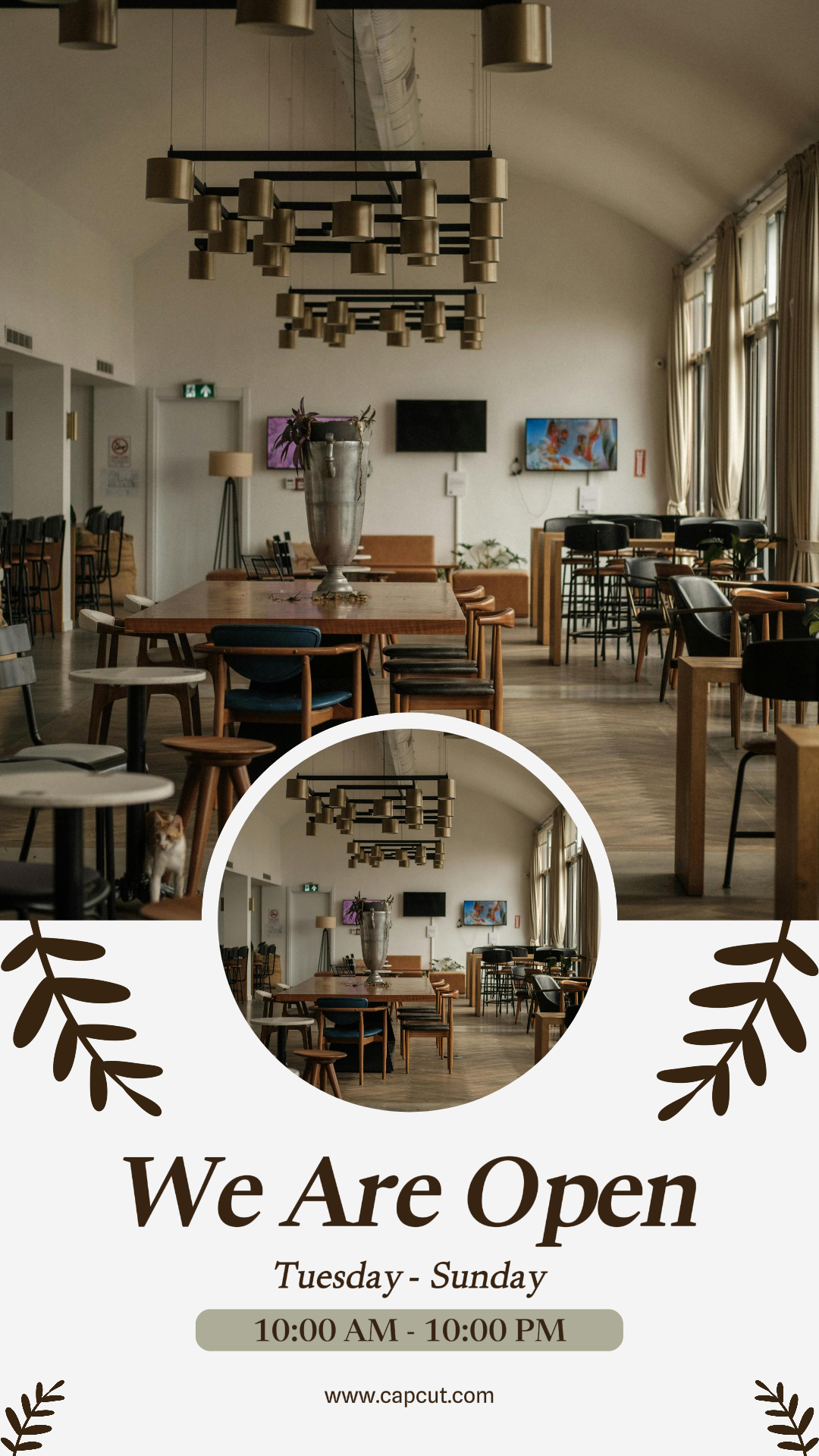 Pôster de Marketing de Negócios e Escritório Abertura do Instagram Story Cafe