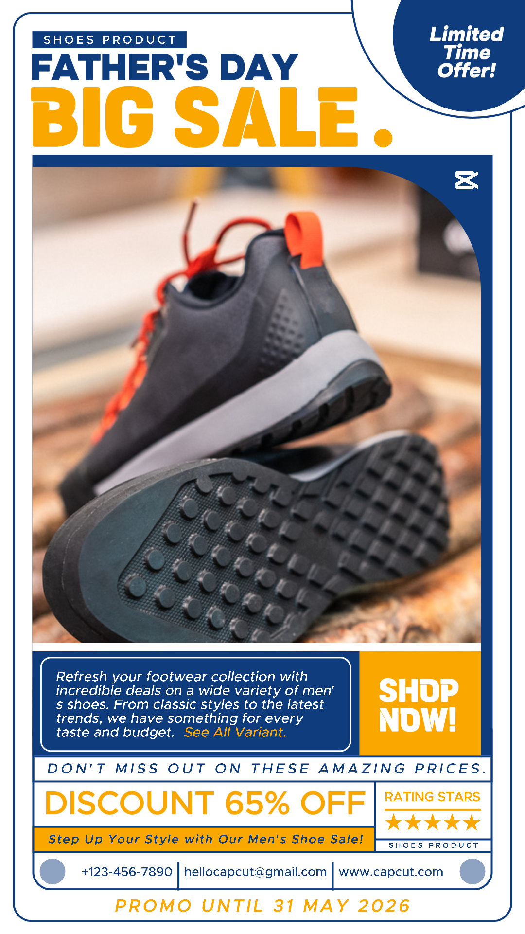 Vatertag Marketing Poster Großer Verkauf Schuhe Spezial Vatertag TikTok Marinegelb