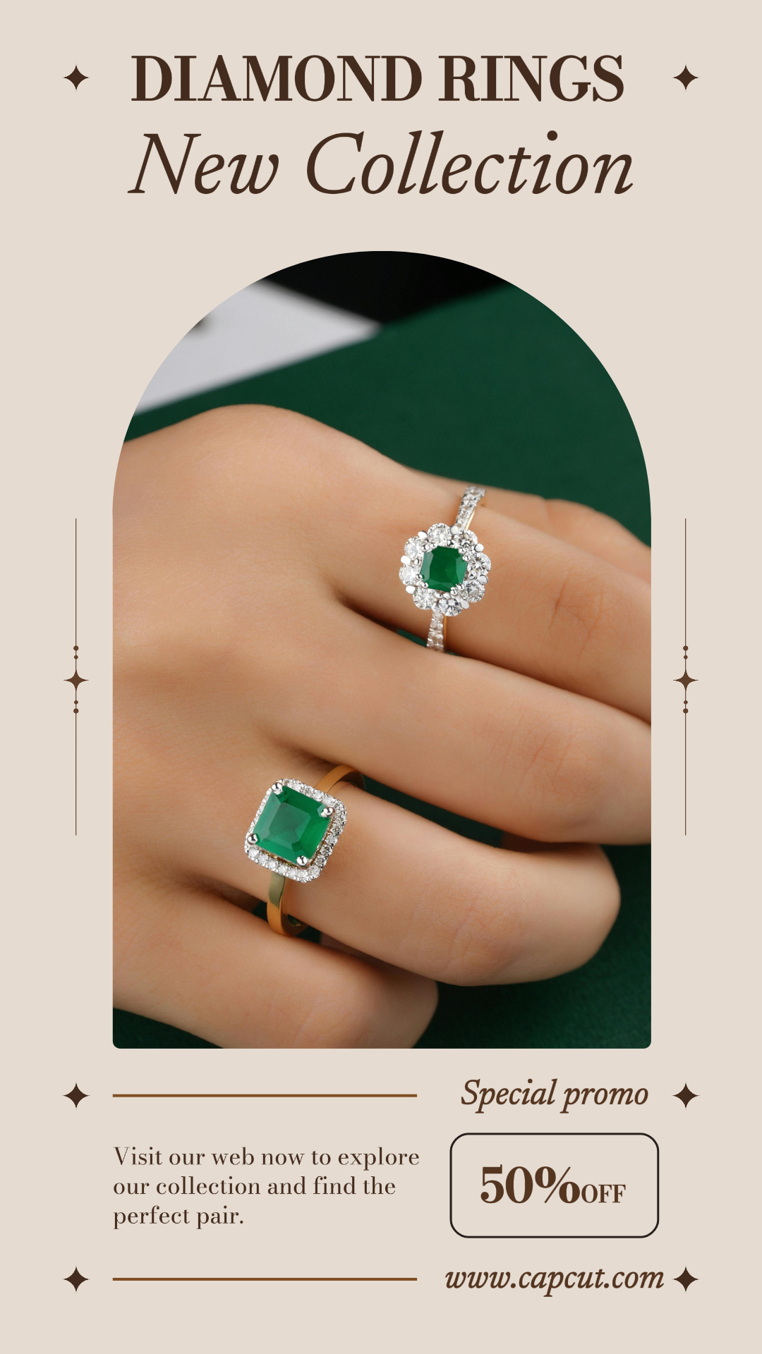 Jewelry Marketing Poster Instagram Story - Diamond Rings