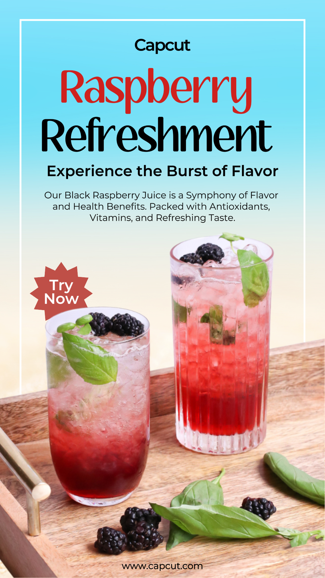 Foods & Beverage - Marketing Poster Product display IG Story Eye-catching style Raspberry Juice