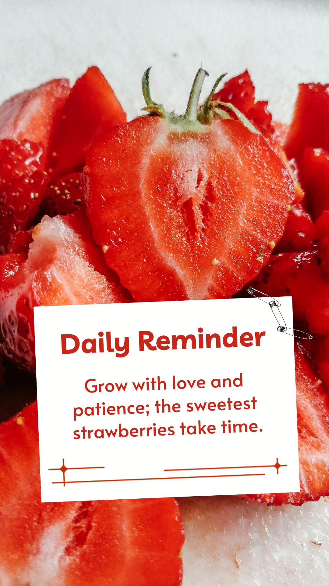 Wallpaper Creative Poster Fruit Strawberries with Paper Pin Daily Reminder