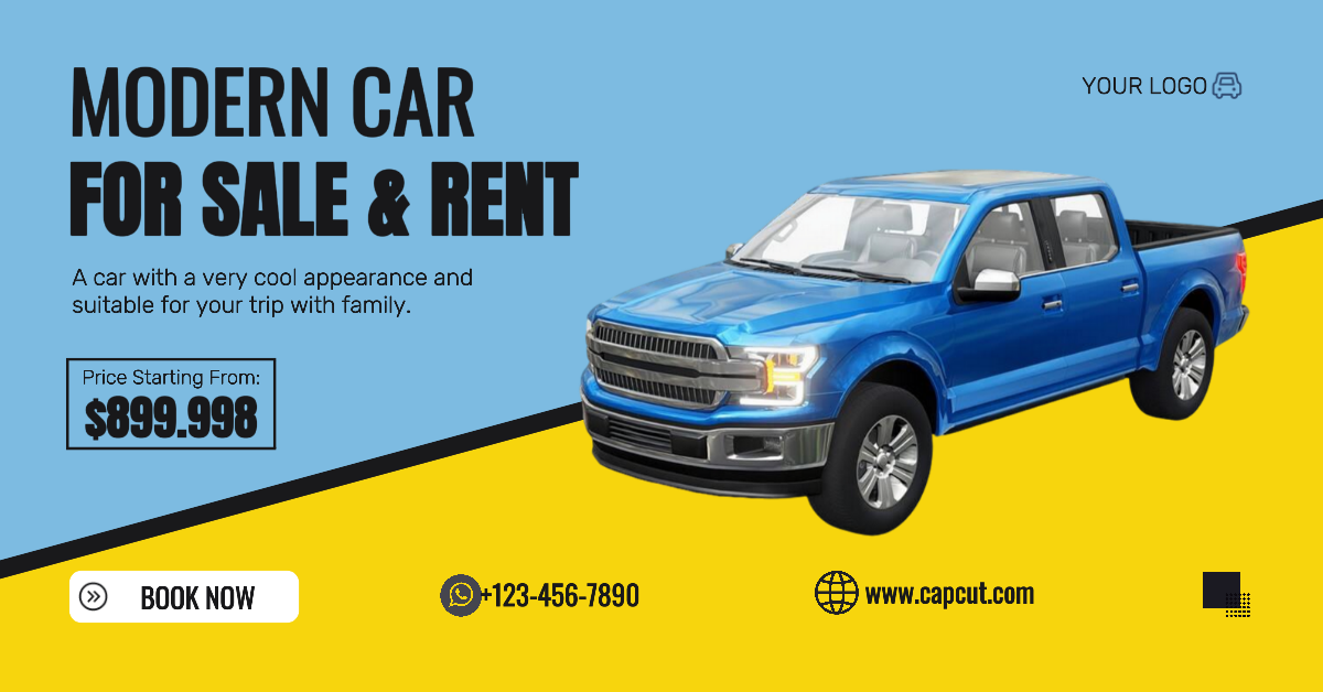 Mobil Modern Dijual & Sewa Iklan Facebook Biru & Kuning