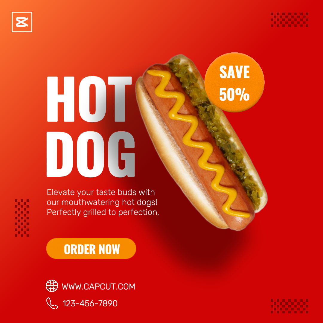 Nourriture et bière Hot w Dog Instagram Post