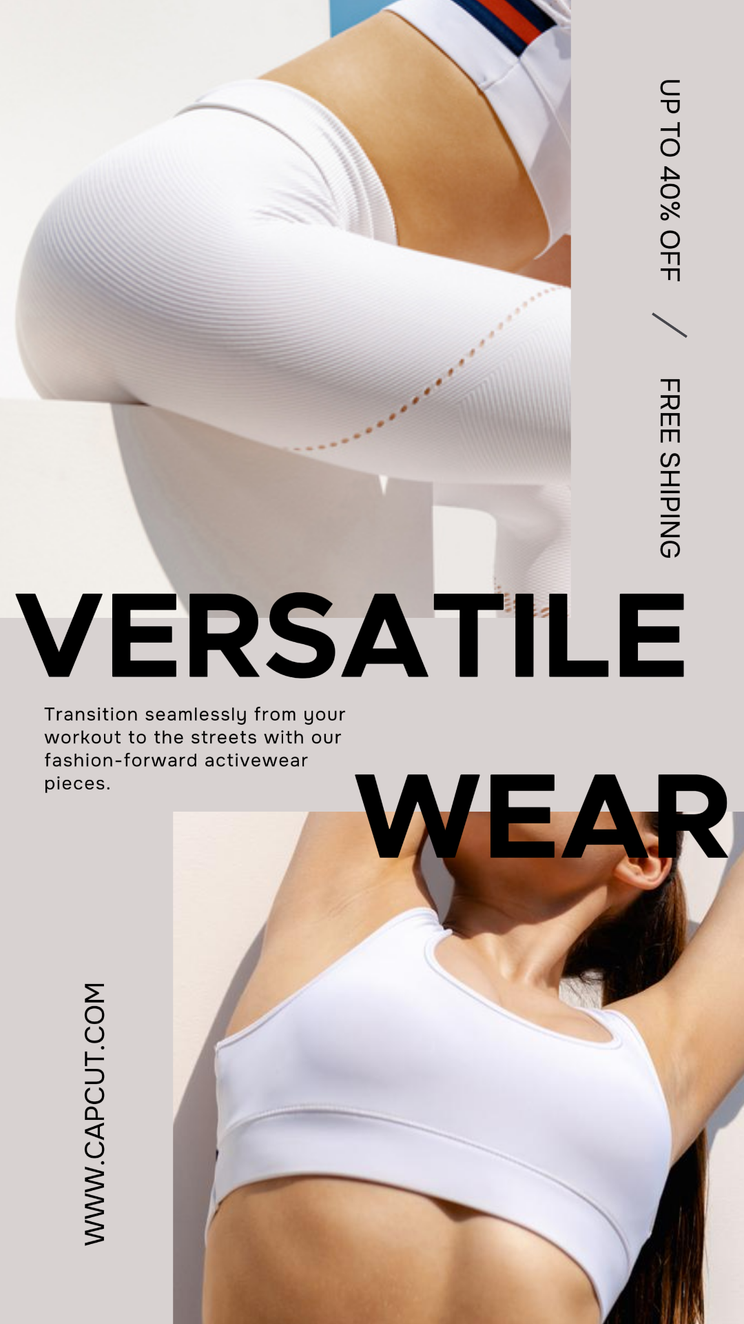 Fashion Industry Marketing Poster Sport Fashion Tone On Tone Style on Grey Minimalist