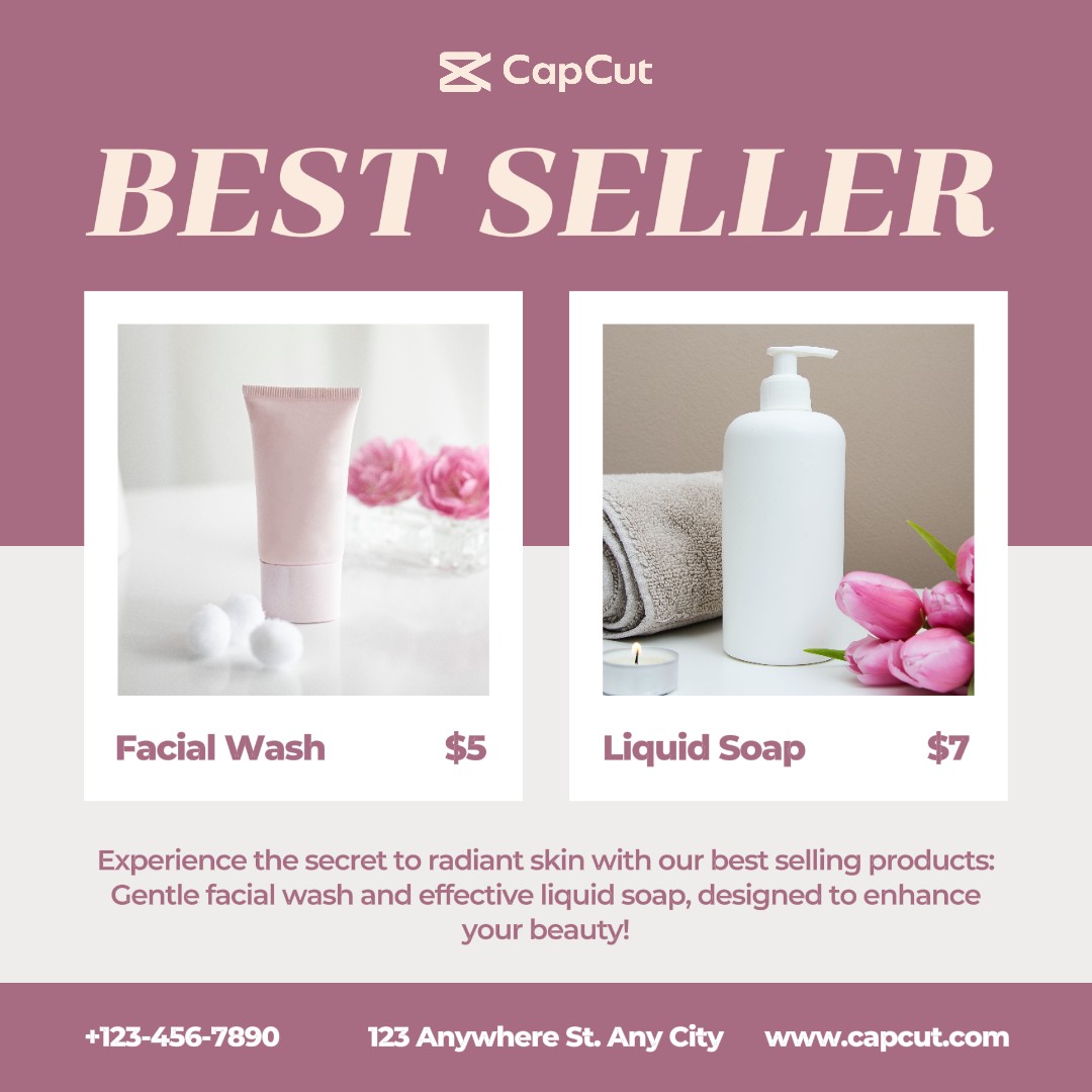 Purple Beauty Skincare Product Instagram Post