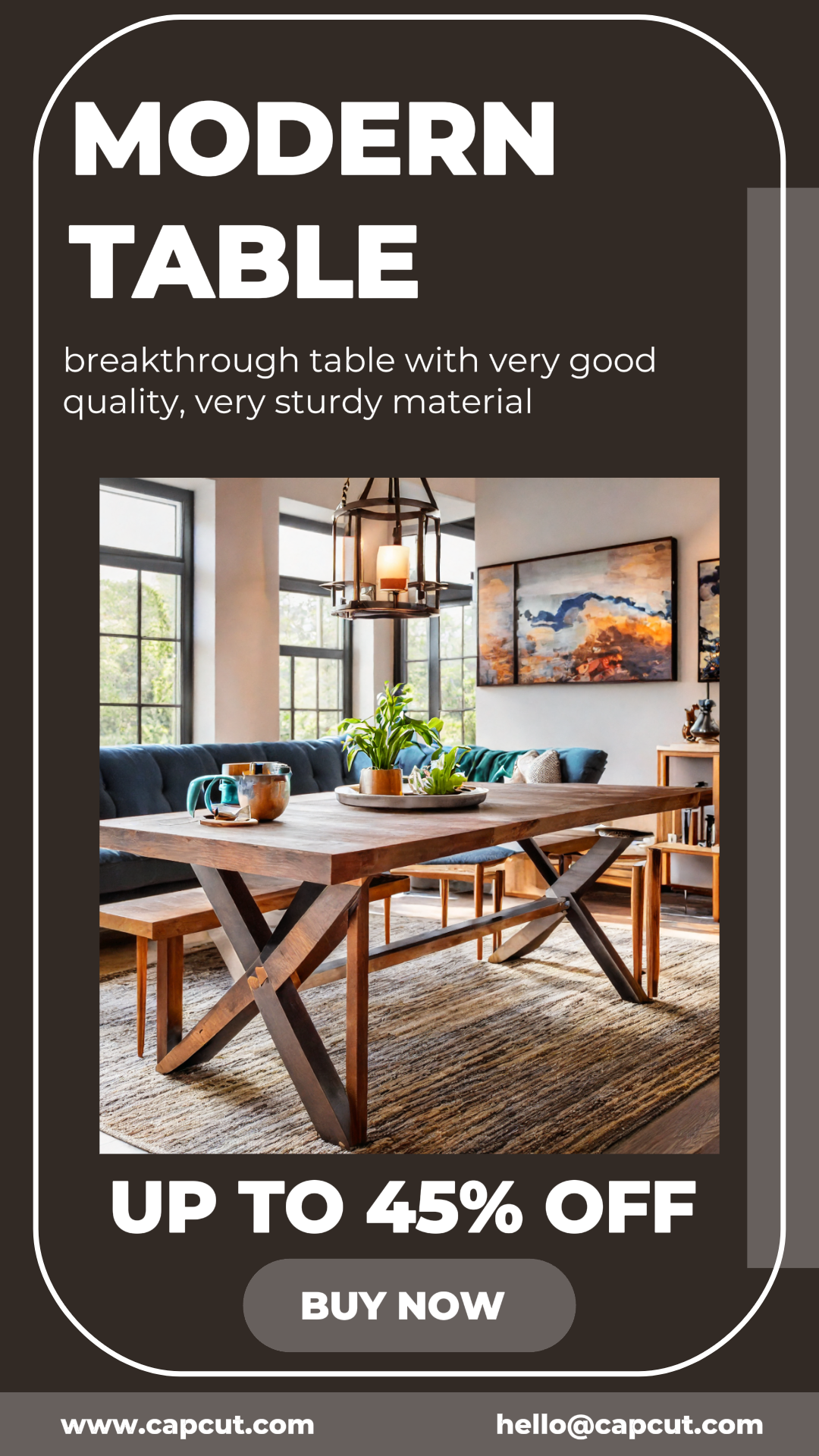 História promocional de venda de mesa moderna IG