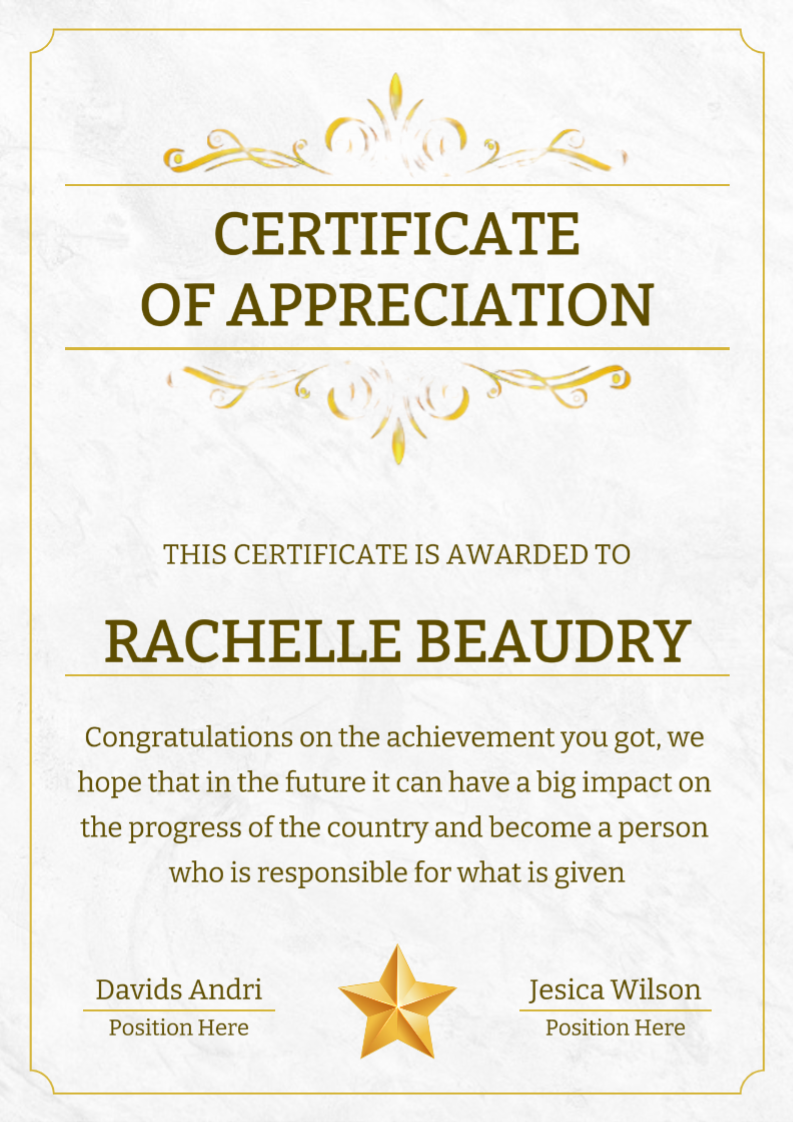 Ceritificado de oro minimalista sin marketing