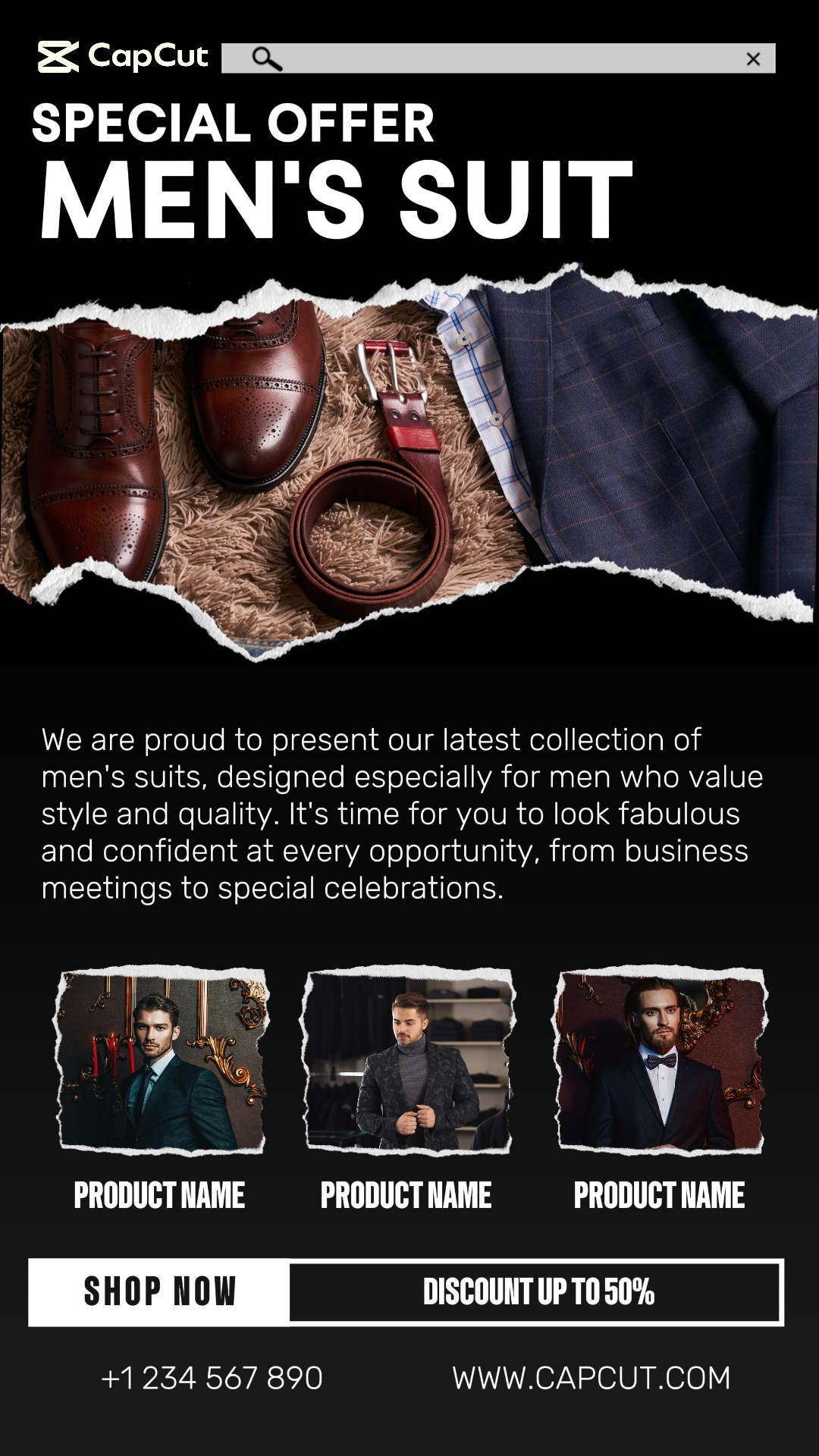 Promoción De Traje De Hombre Para La Historia De Instagram 