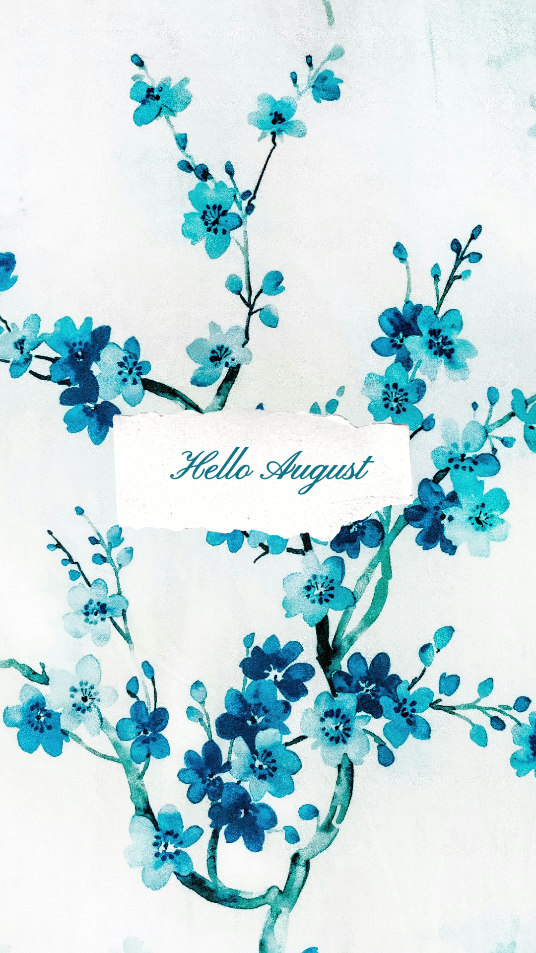 Tapete Kreatives Poster Hallo August Blaue Blume