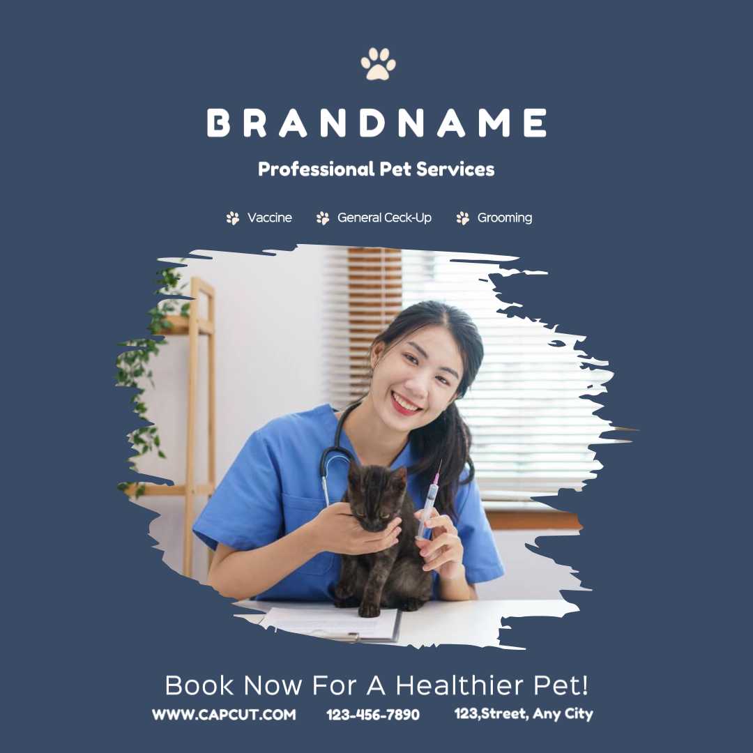 Service de produits de soins pour animaux de compagnie Post Instagram