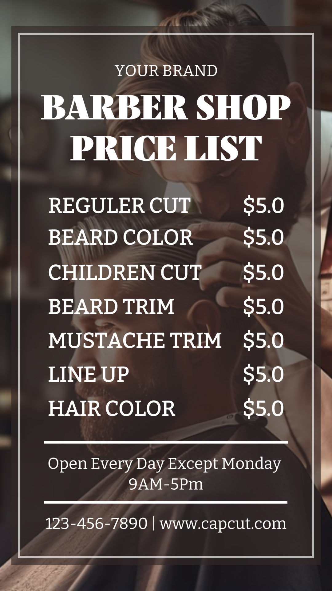 Lista de Precios de Peluquería Historia de Instagram