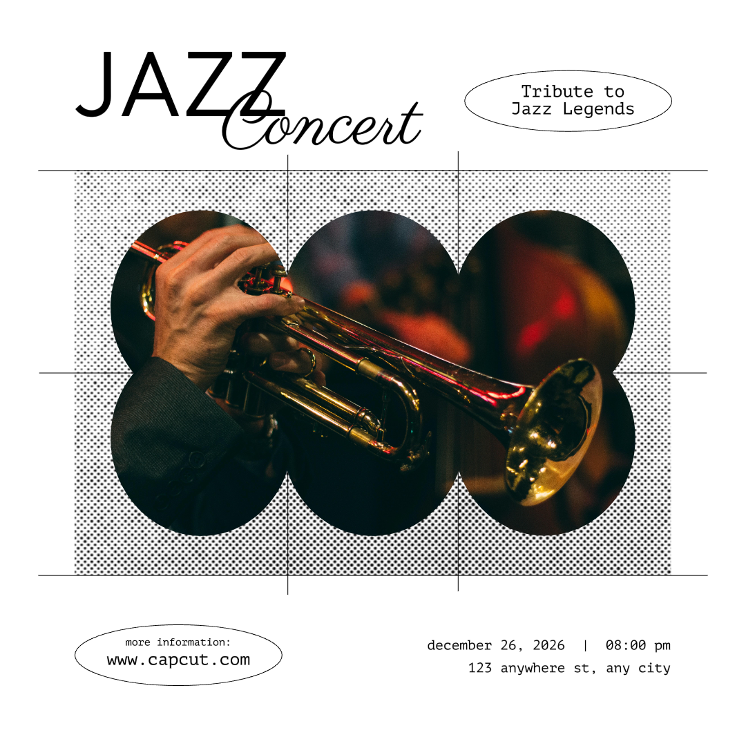 엔터테인먼트 뮤직 페스티벌 인스타그램 포스트 미니멀리스트 재즈 콘서트