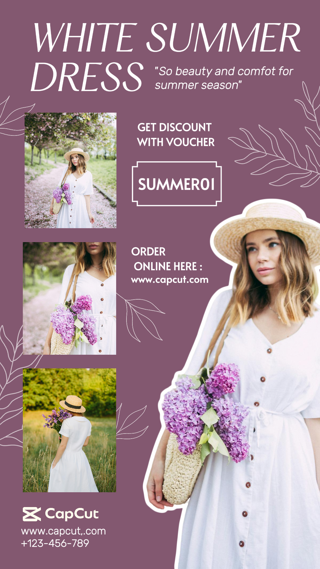 Vêtements et chaussures - Affiche marketing Purple Cutout Instagram Story