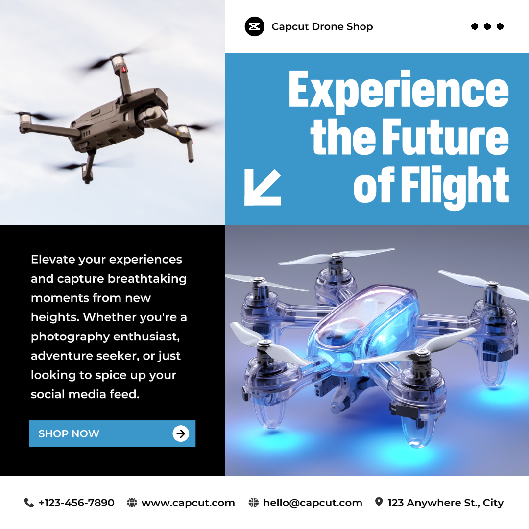 Electronics Drone Product Instagram Post Blue