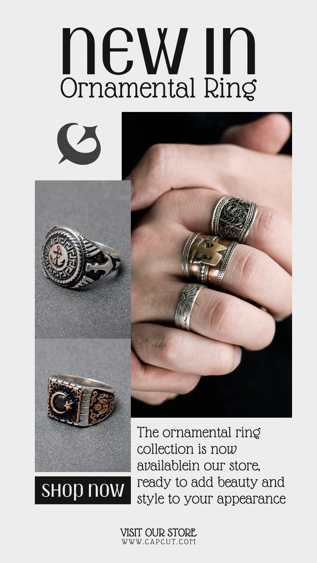 Neu In Ornamental Ring Schmuck Vorlage Instagram Story