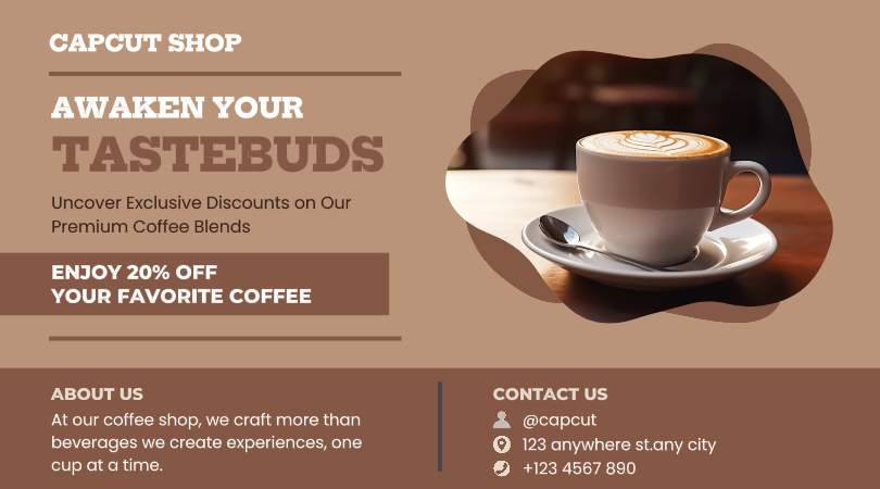 Promotion Brown Coffee pour la publication sur les réseaux sociaux