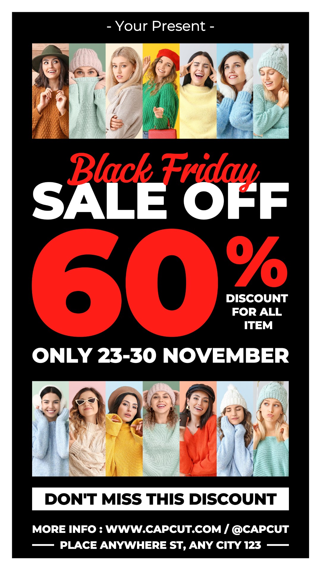 Black Friday Sale Promotion Produit Histoire des médias sociaux