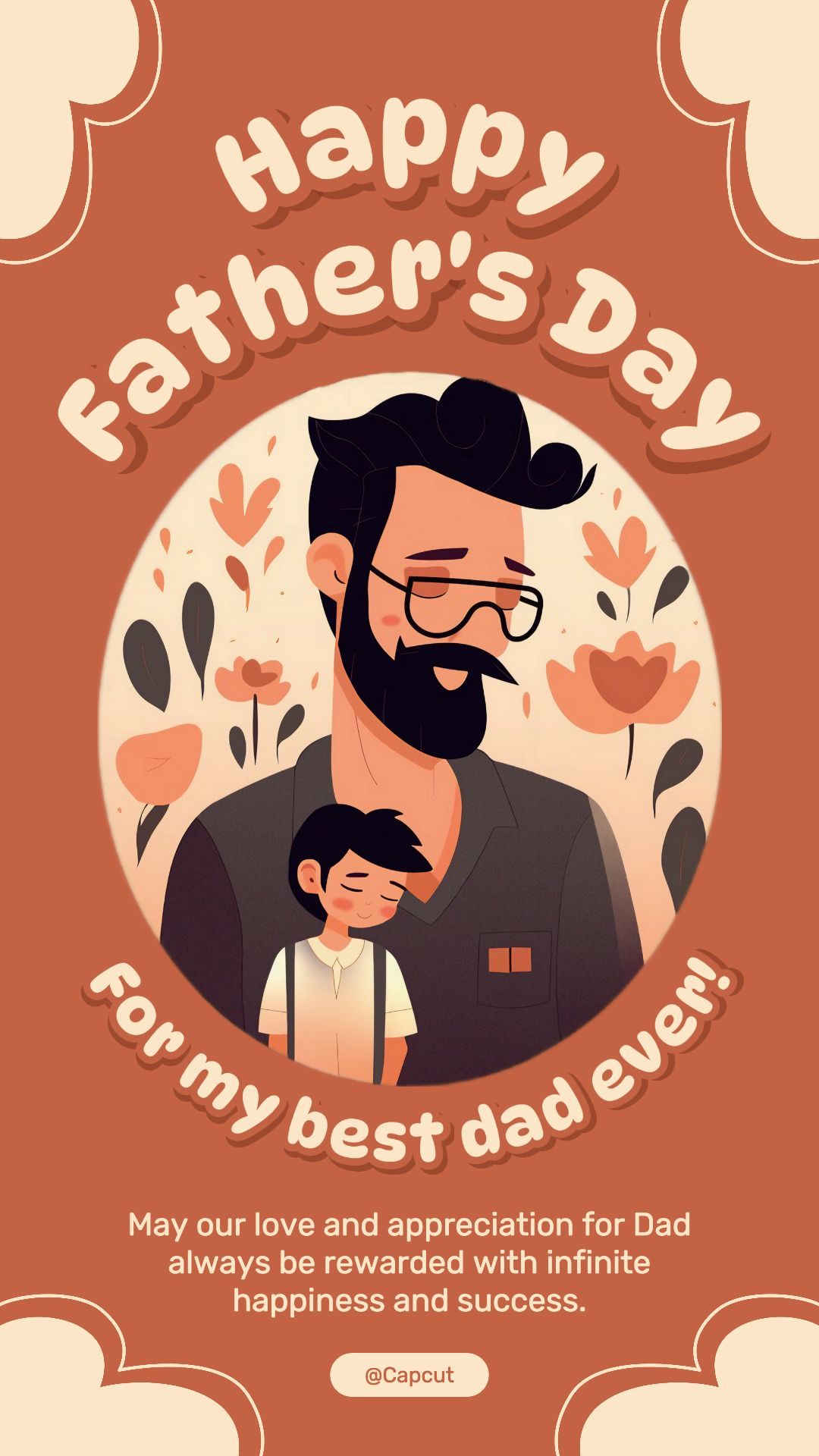 Poster Ucapan Hari Ayah Cerita Instagram Kreatif Oranye