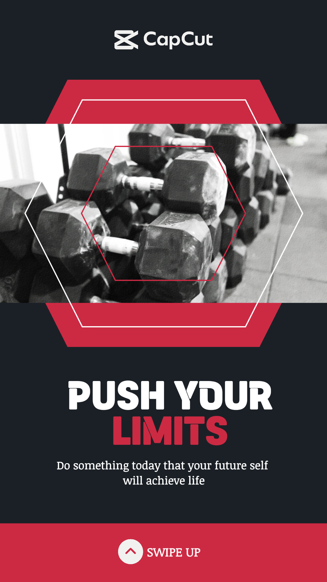 Gym Motivation Instagram Story Modern Red Dark