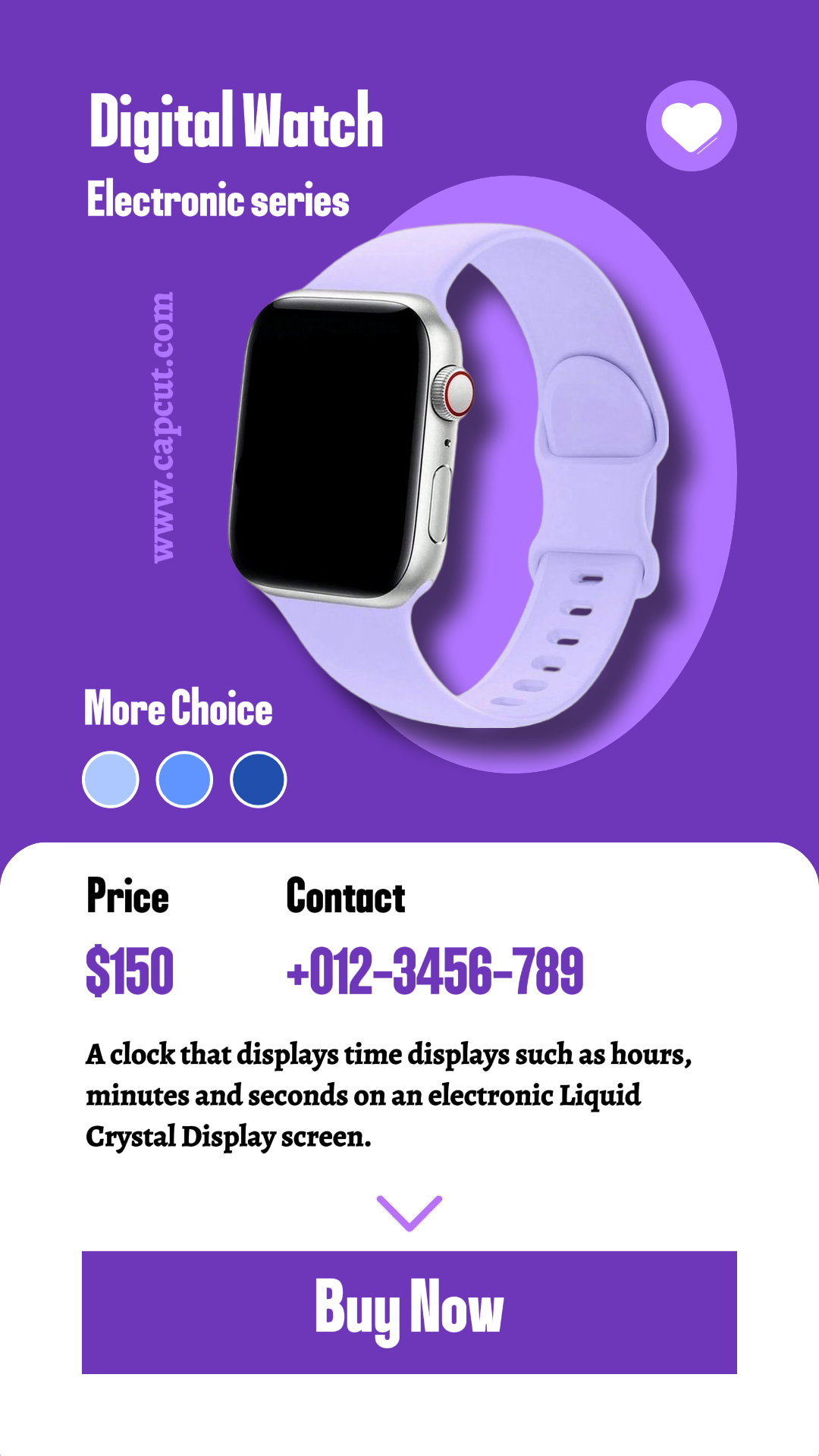 Montre numérique Affichage du produit Instagram Story