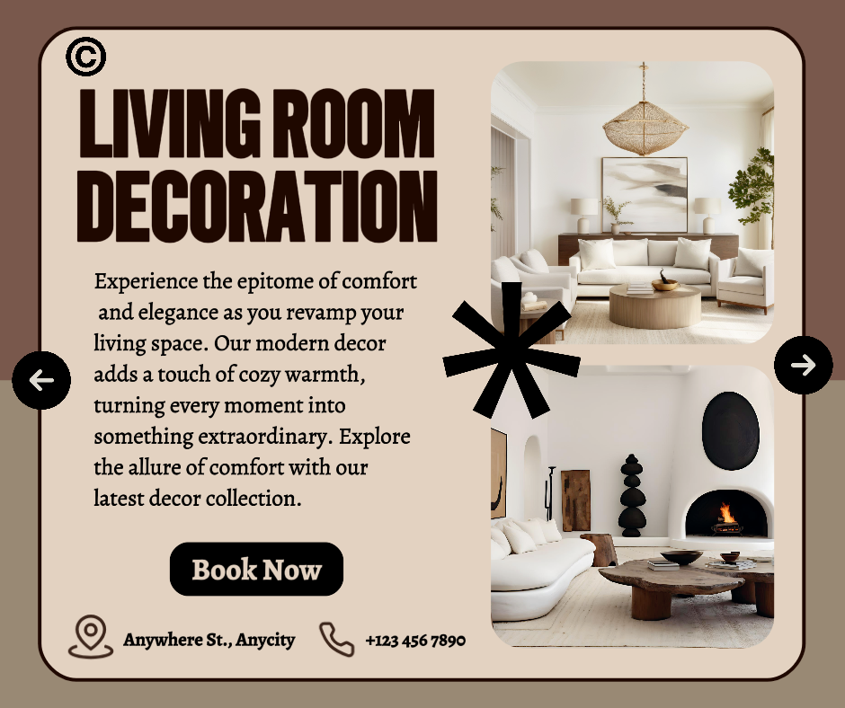 Marketing Poster Wohnzimmer Dekoration Facebook Post