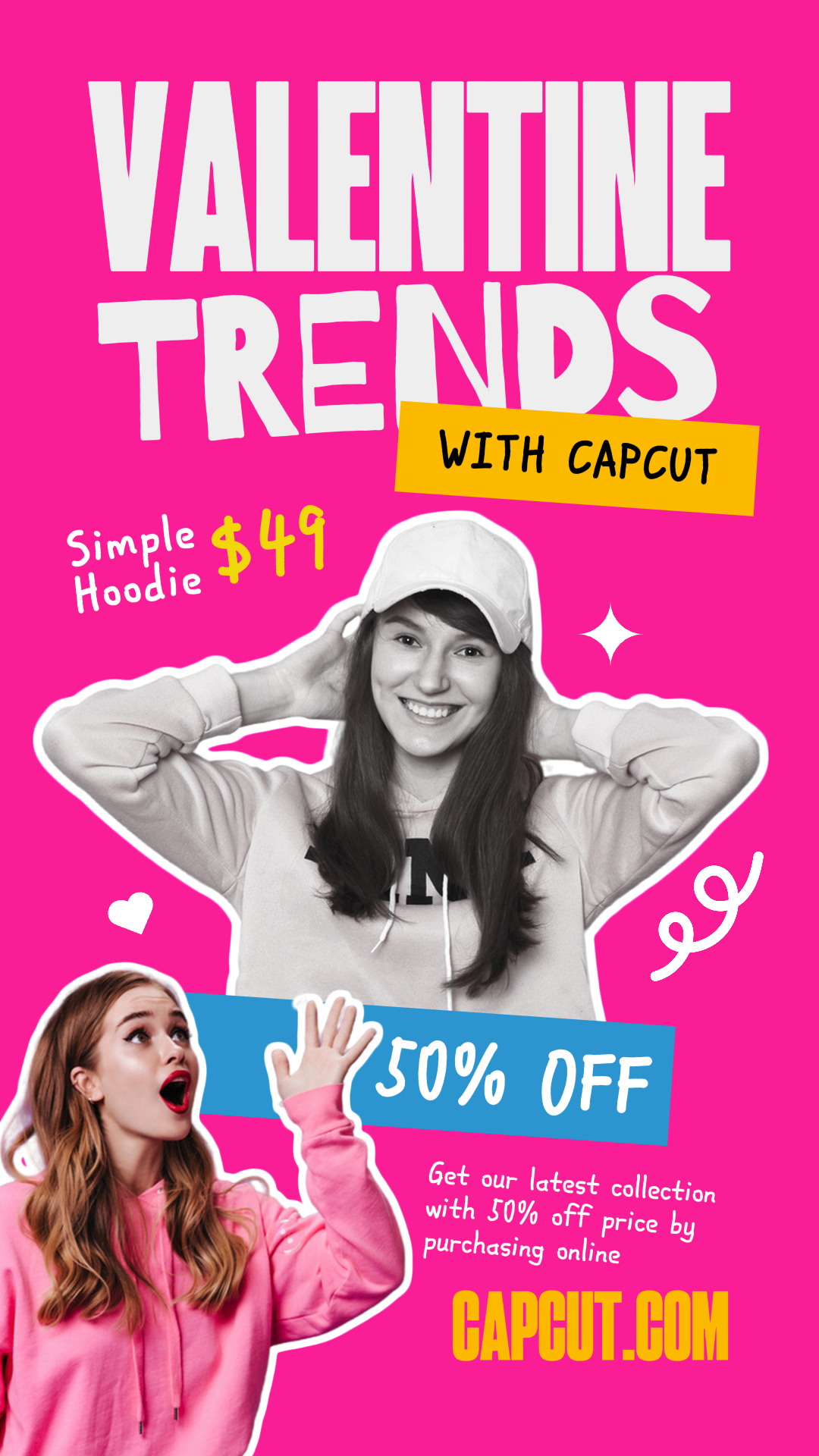 Vente de vêtements pour la Saint-Valentin Instagram Story Pink