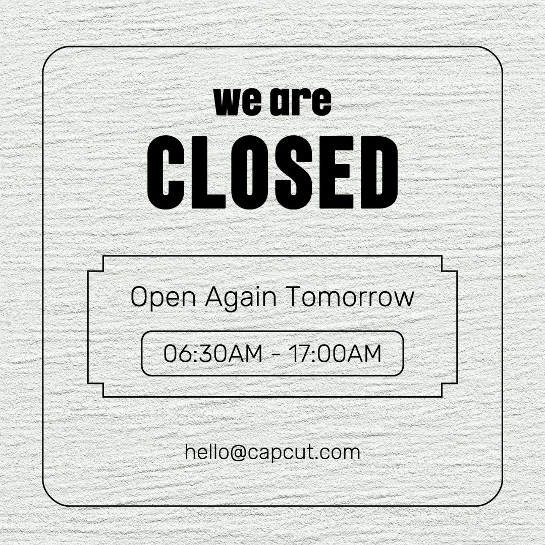 Business und Büro - Kreatives Poster Instagram Post Wir sind geschlossen