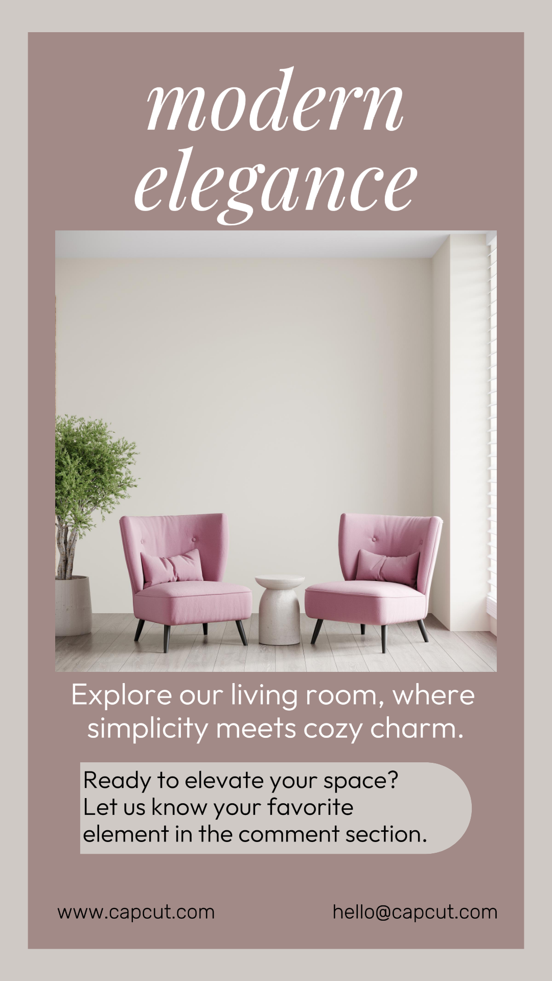 Cartel de marketing doméstico Historia de Instagram de silla moderna