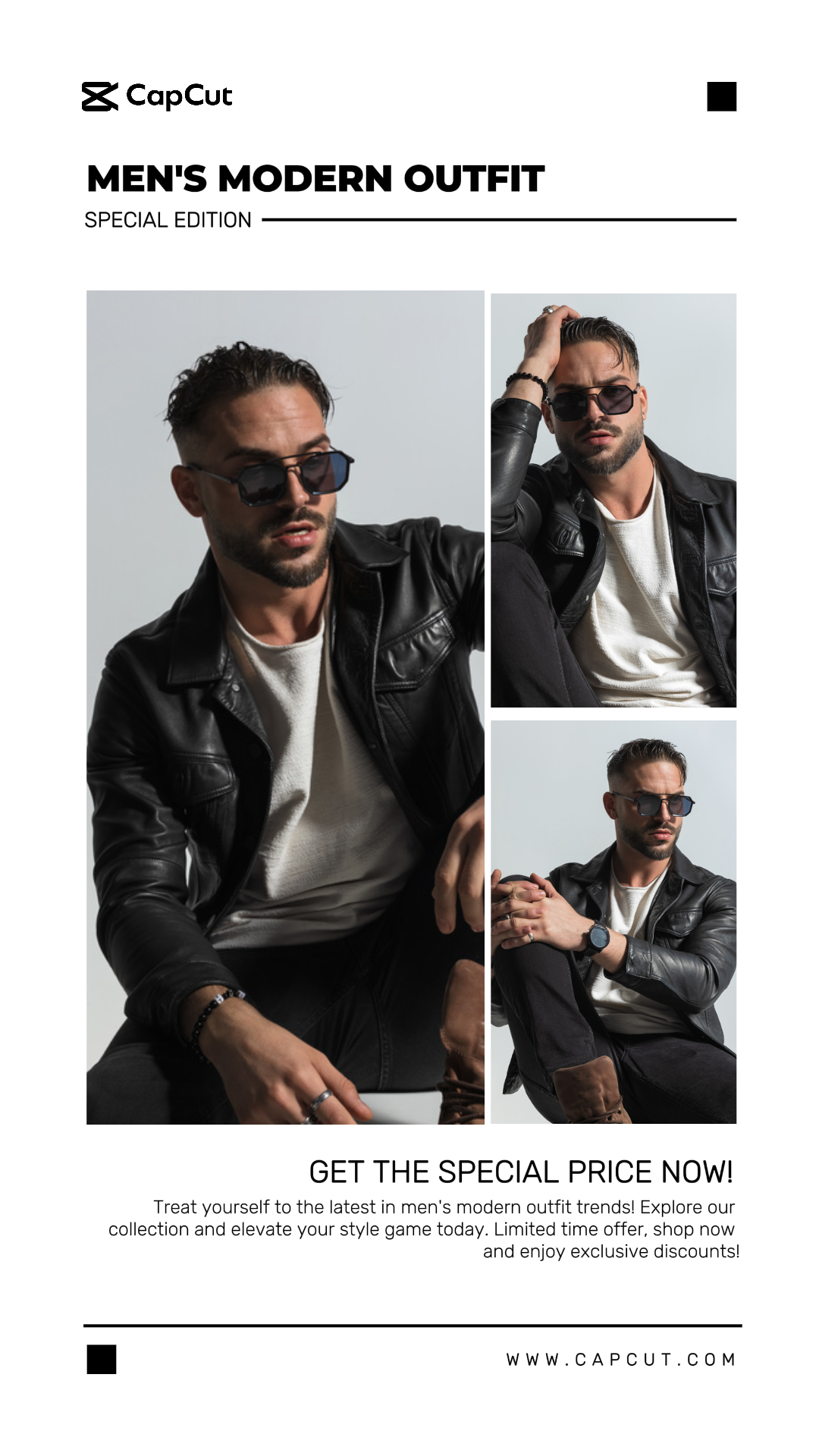 Colagem de roupa moderna masculina Instagram Story White