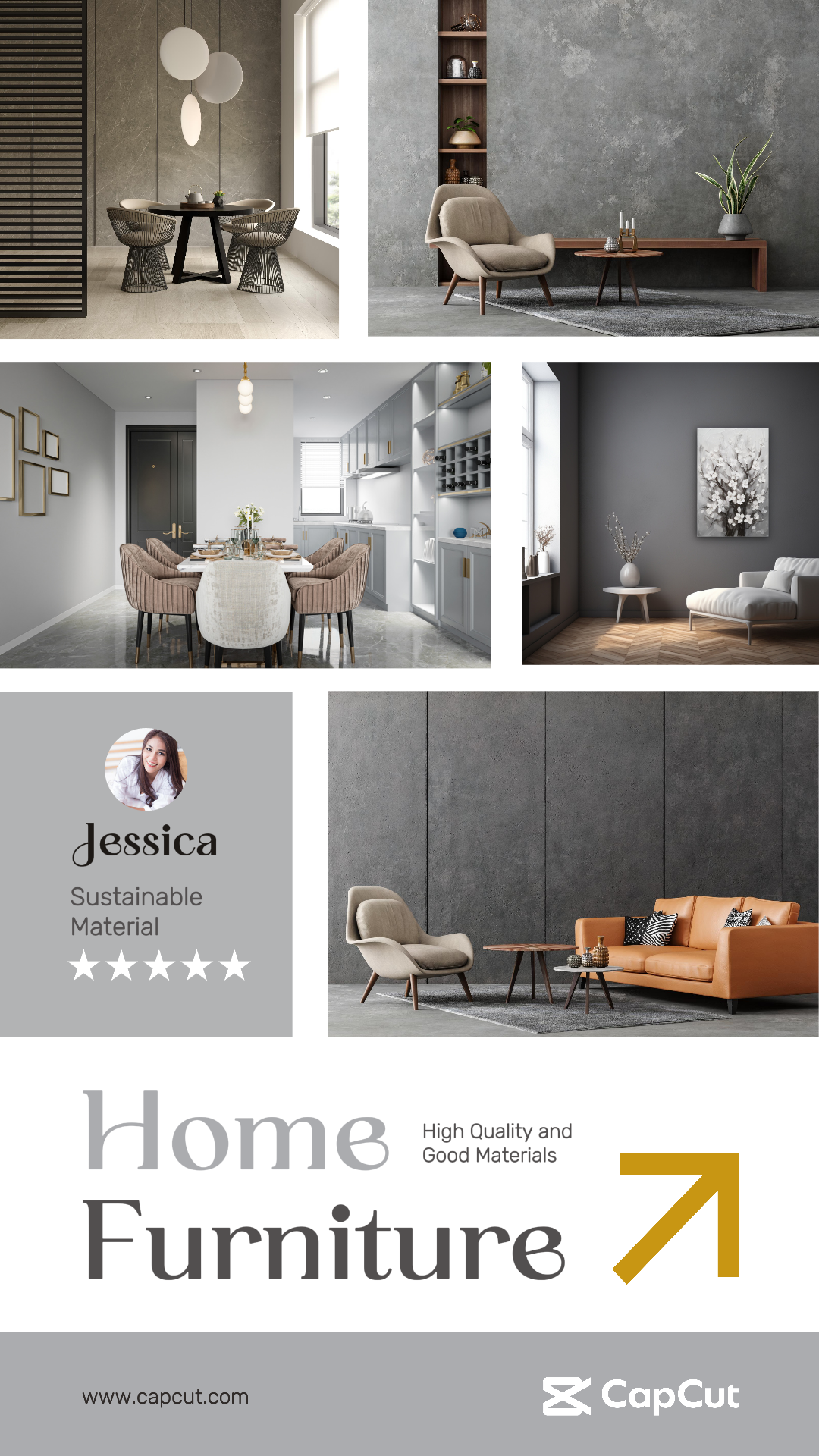 Kolase Minimalis - Poster Pemasaran Tiktok Post Furniture Gaya Minimalis