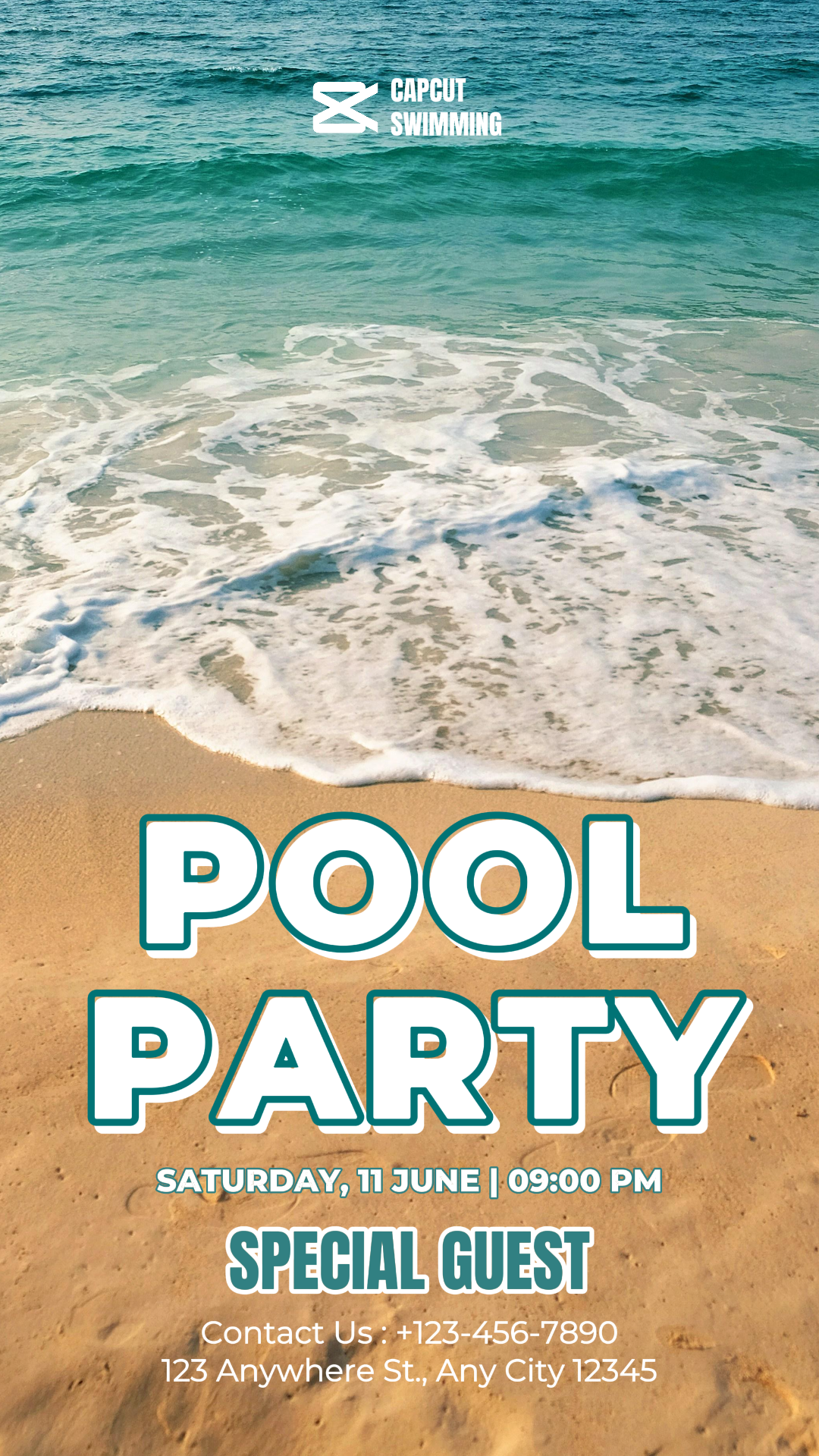 Entretenimento Pool Party Instagram Story Minimalist