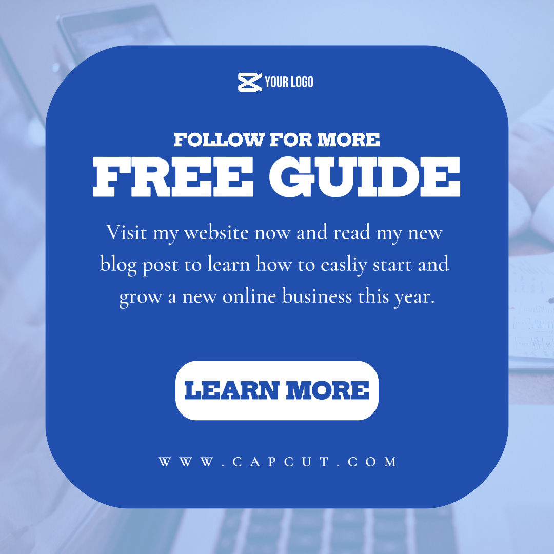 Business Free Guide Instagram Post Blue and White Minimalist