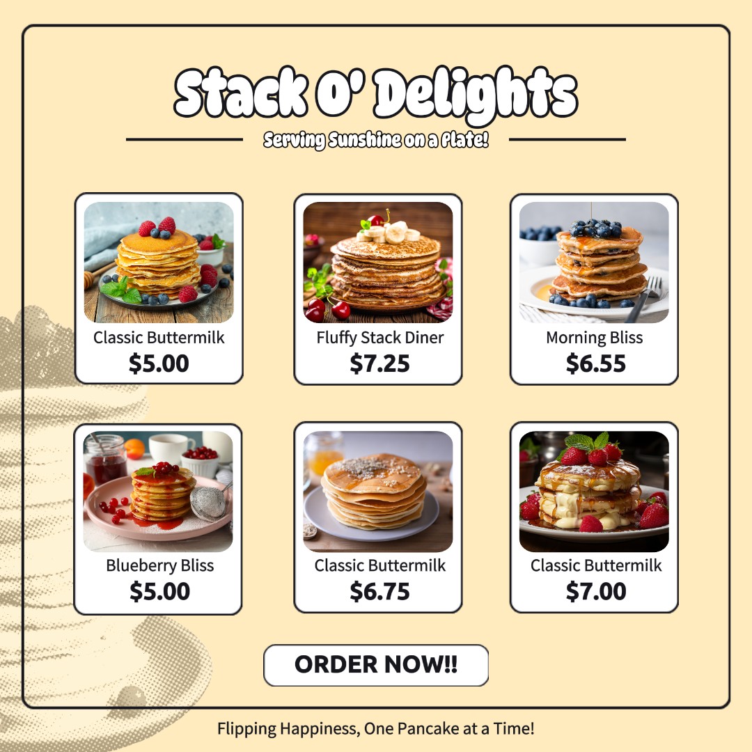 Essen Pfannkuchen Menü Instagram Post