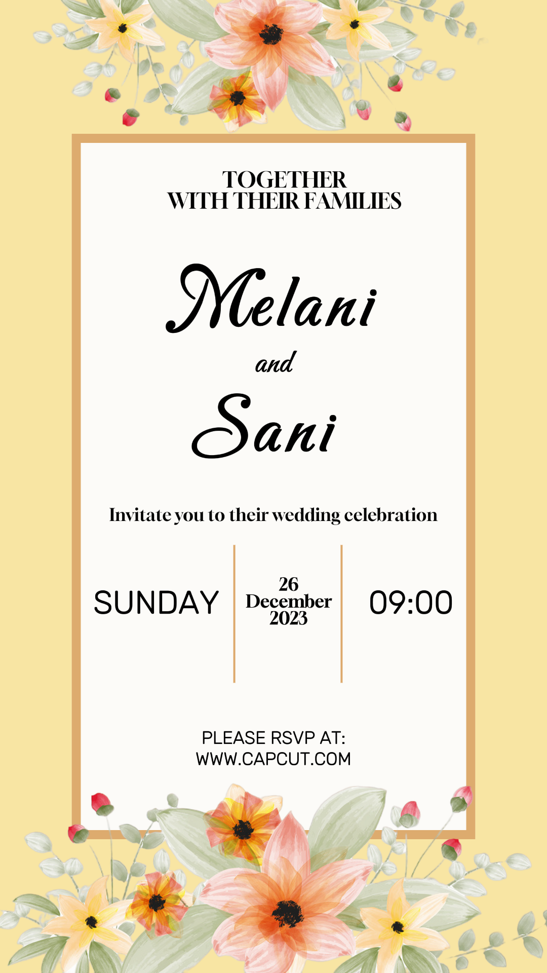 Convite de casamento não comercial