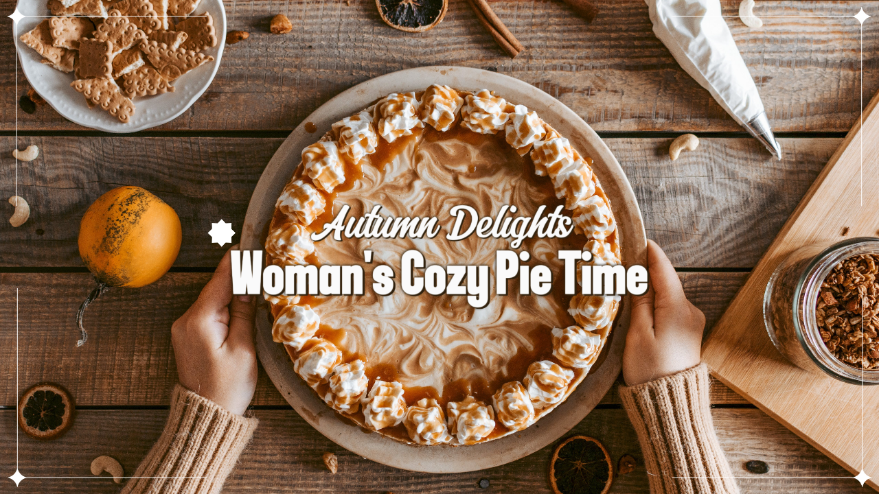Youtube Thumbnail - Vlog Autumn Delights Woman's Cozy Pie Time