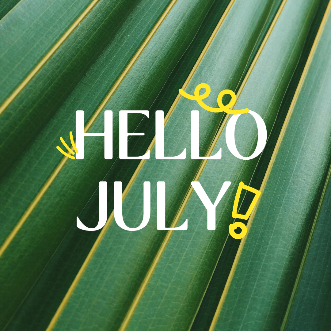 Hello July creative poster instagram poster doodle bright