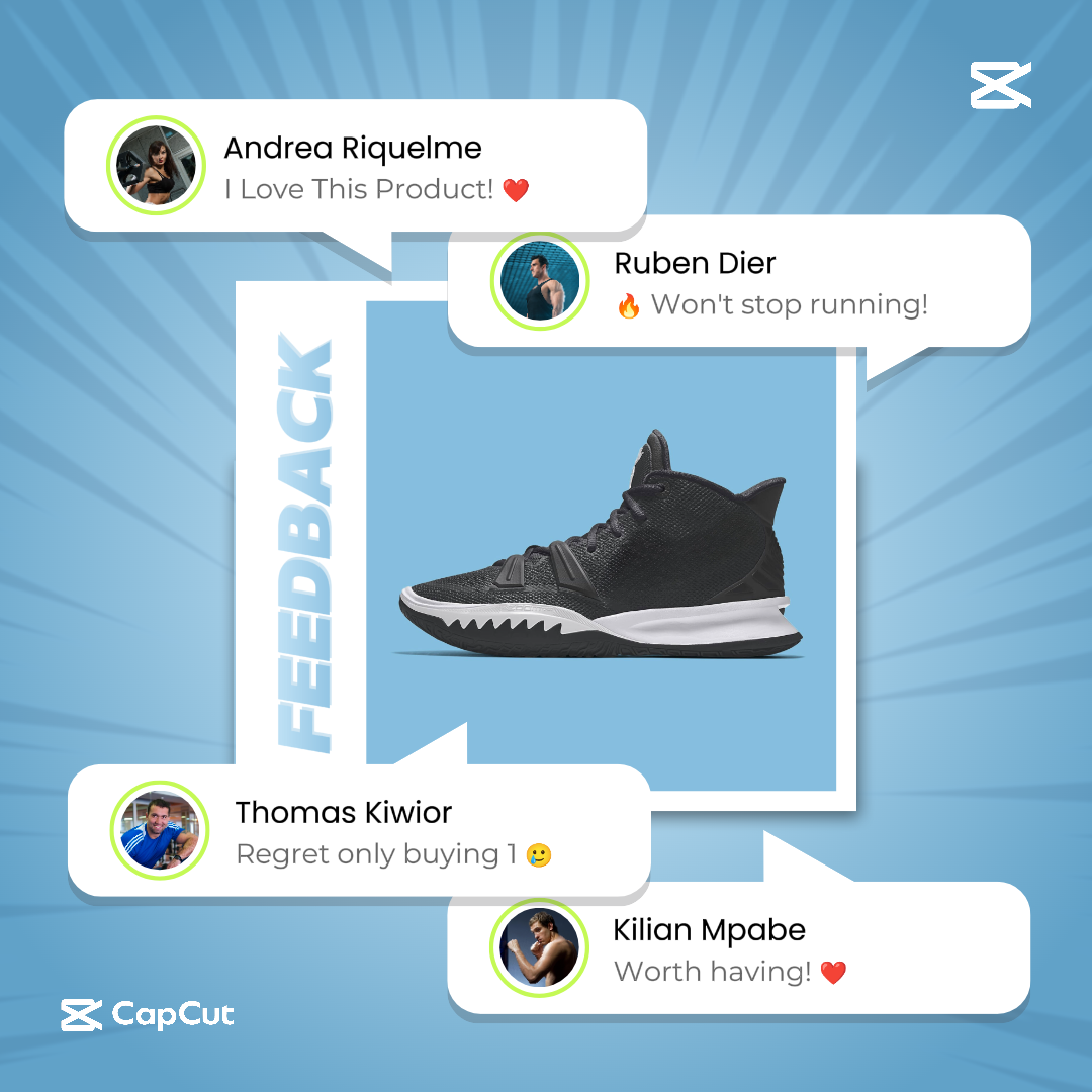 Vêtements et chaussures-Instagram Post-Creative Poster Commentaires des acheteurs de chaussures