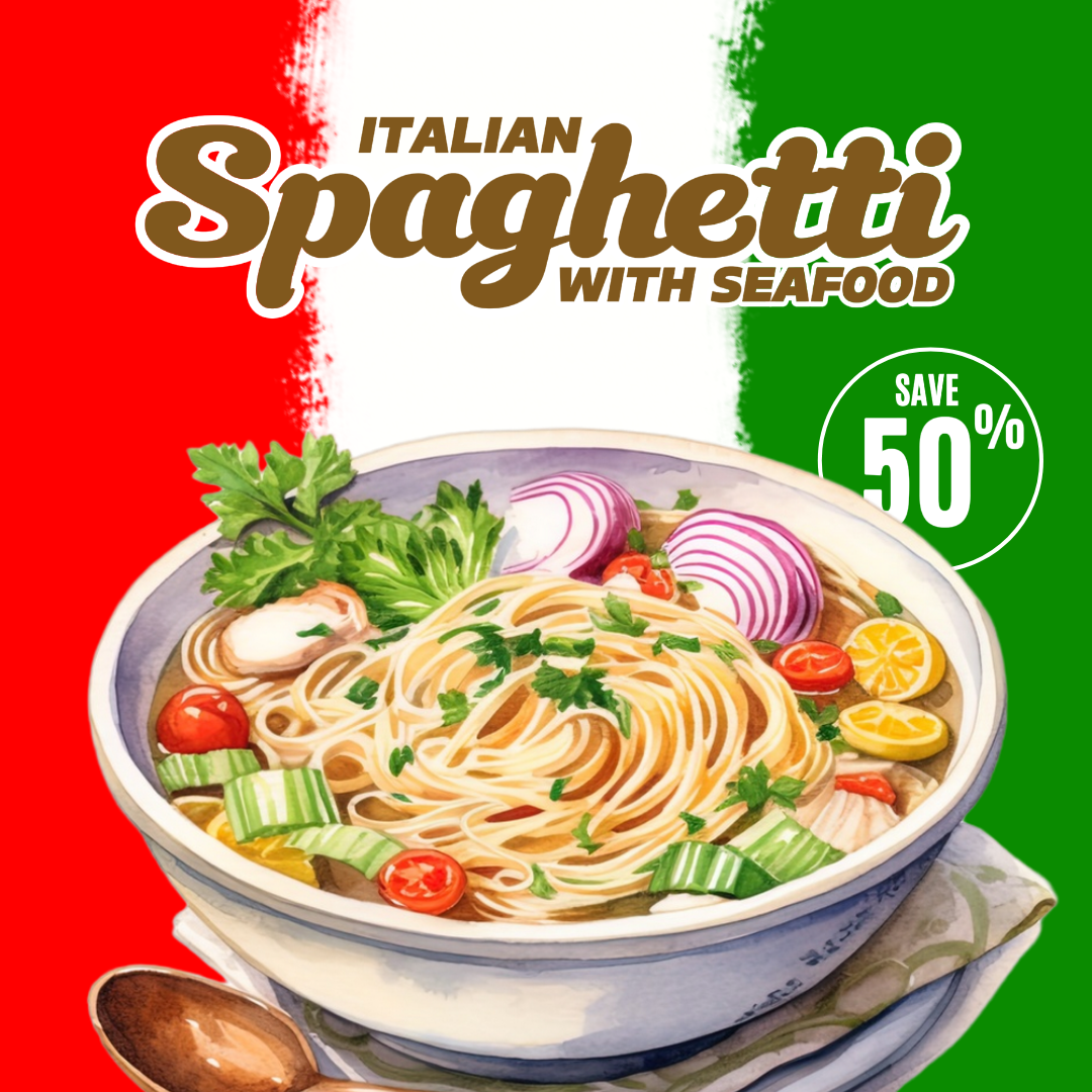 Foods and Beverage Instagram Post Italian Spaghetti