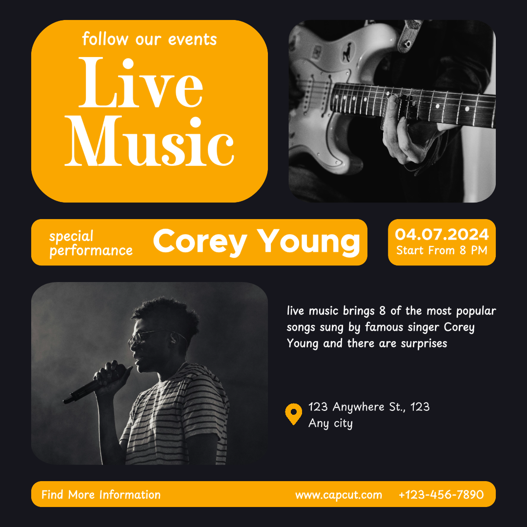 Entertainment live music poster instagram post