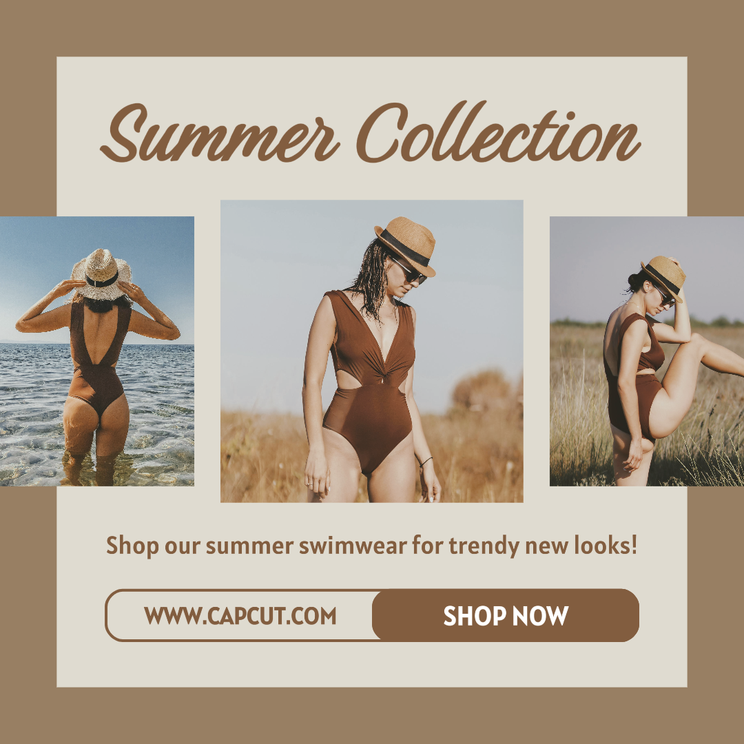 Image Template Clothing and Shoes Marketing Poster Instagram Post Swimwear