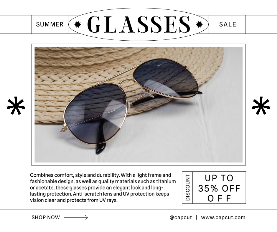 Jewelry and accessories Marketing Poster Glasses Facebook Post