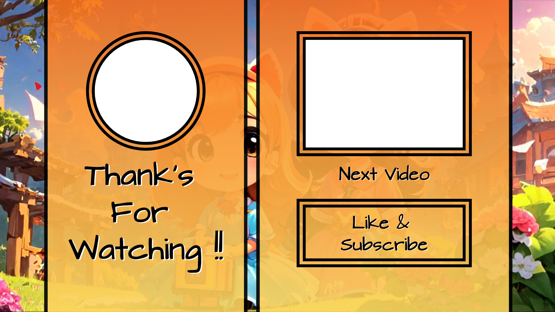 Nicht-Marketing Youtube Endscreen Cartoon Orange