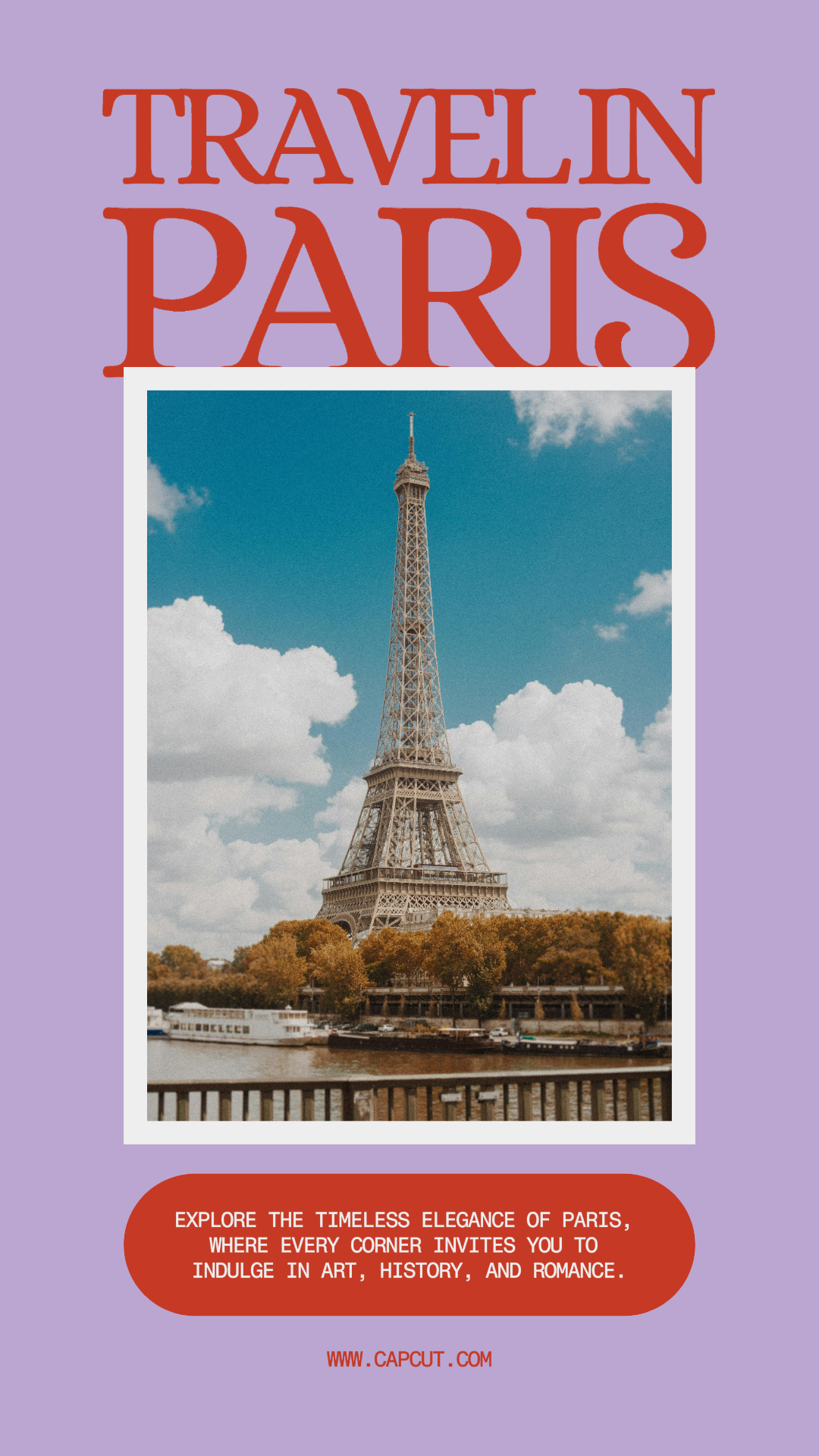 Póster creativo de viaje TikTok Viaja en París