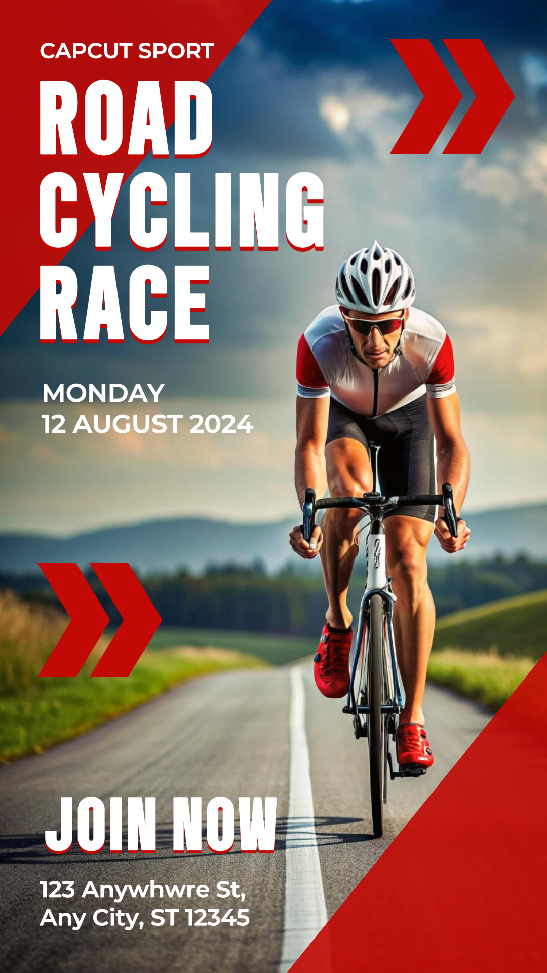 Pôster de esportes e marketing de jogos Instagram Story Bike Race