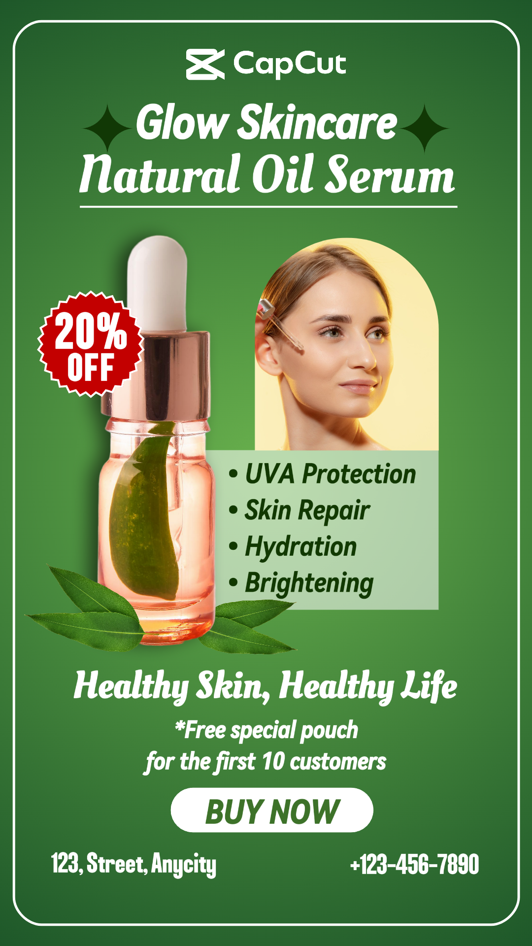 Natural Oil Serum Product Instagram Story