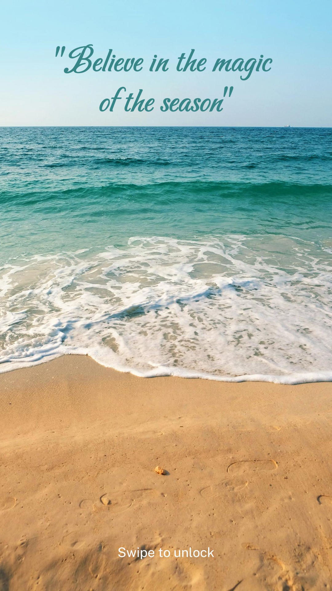 Fondo de pantalla cartel creativo paisaje mar azul