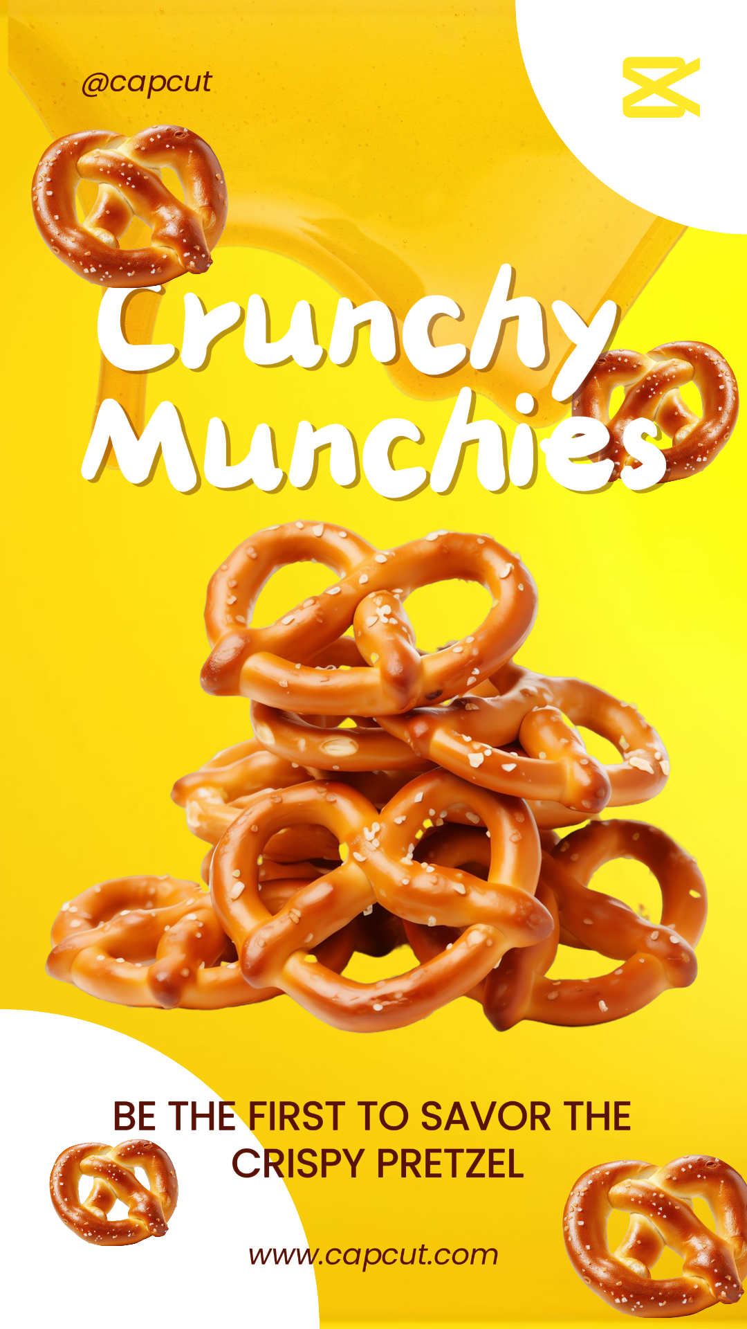Comida Snack Pretzel Promoção Instagram Story